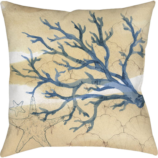 Coral & Scallop Outdoor Pillow