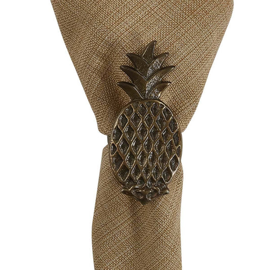 Pineapple Crest Napkin Rings - Set of 4