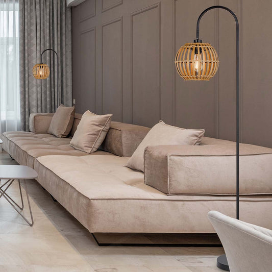 Bamboo Basket Floor Lamp