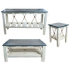 Marina Blue Table Set with 17-Inch Square End Tables (4pcs)