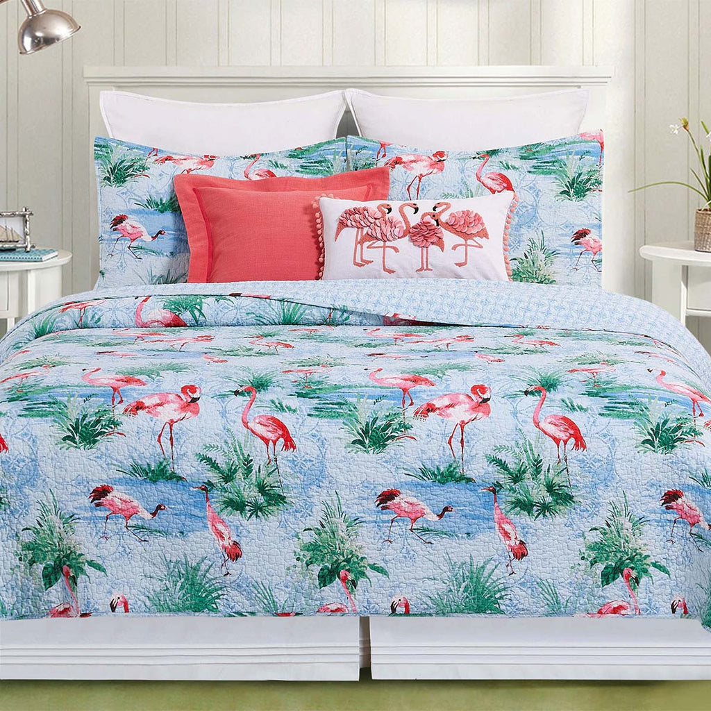 Flamingo Cove Quilt Bed Set - King