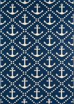 Anchors Away Navy Indoor/Outdoor Rug - 4 x 6