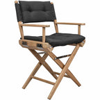 Teak Director's Chair with Black Cushioned Seat Cover