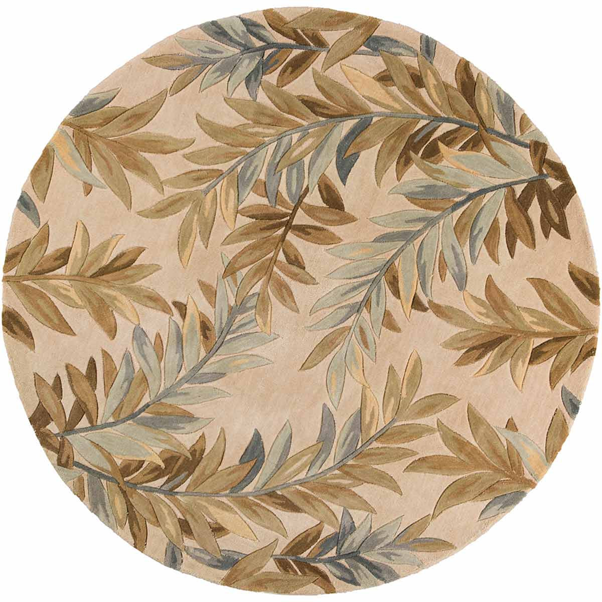 Sparta Ivory Tropical Branches Rug - 8 Ft Round