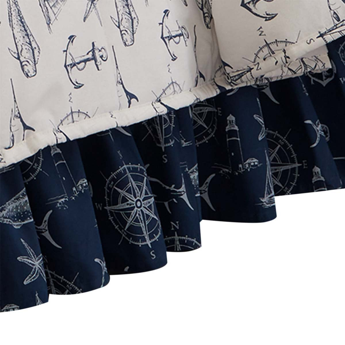 Nautical Navigator Bedskirt - King