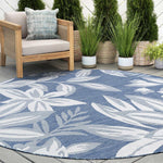 Fiji Flowers Blue Rug - 5 Ft. Round
