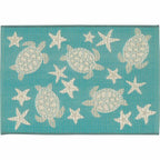 Aqua Turtle Stars Rug - 2 x 5