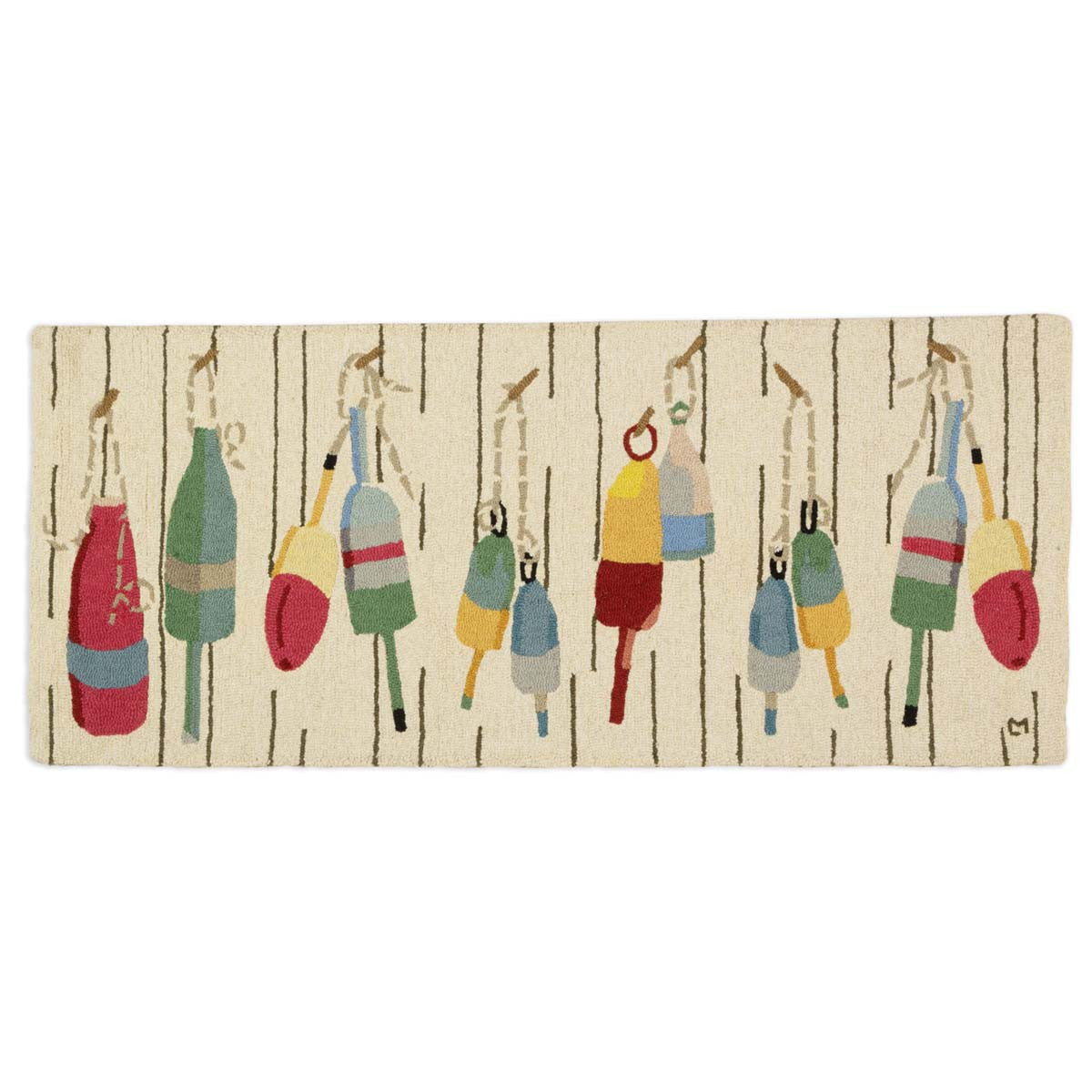 Nautical Buoys Hooked Rug
