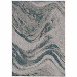 Negril Gray & Teal Indoor/Outdoor Rug - 3 x 5