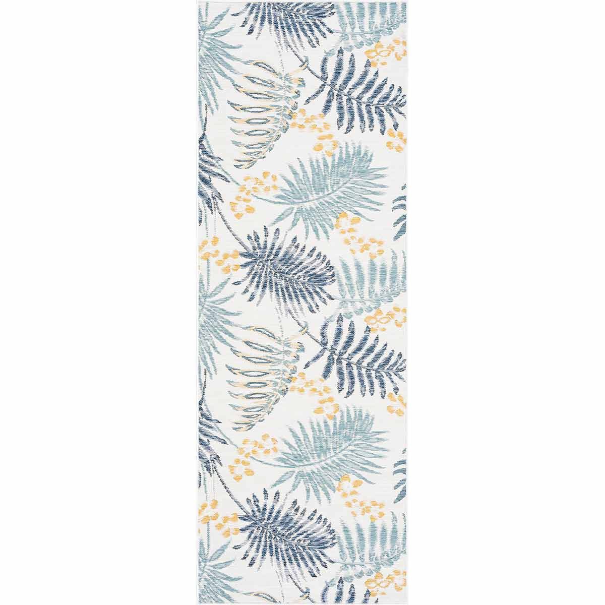 Palm Island Blue & Gold Indoor/Outdoor Rug - 2 x 8