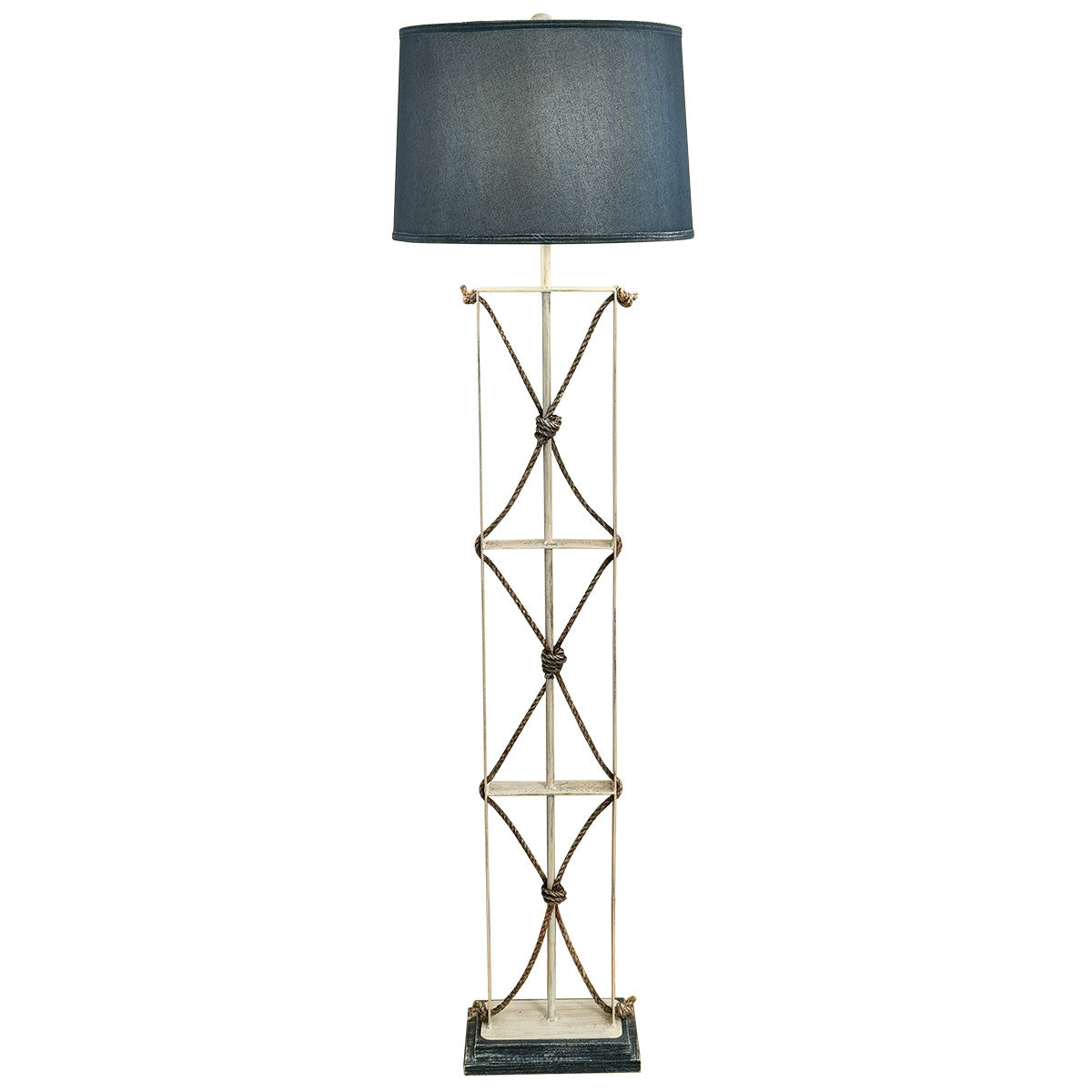 Mariner's Floor Lamp with Navy Wood Base