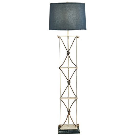 Mariner's Floor Lamp with Navy Wood Base
