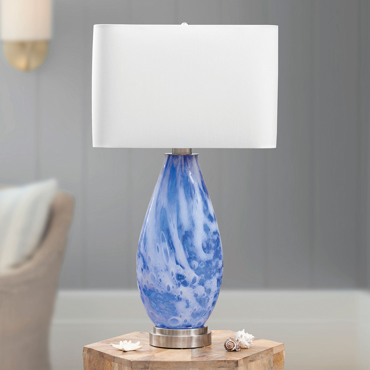 Indigo Waves Table Lamp - OVERSTOCK