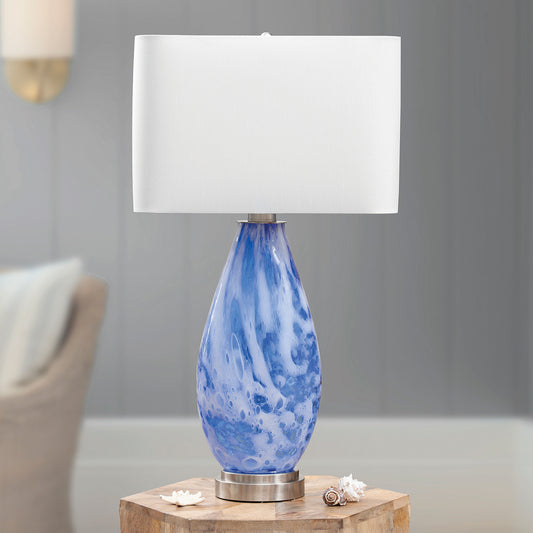 Indigo Waves Table Lamp - OVERSTOCK