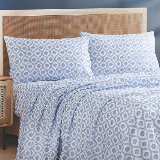 Blue Shoreline Sheet Set - Queen - CLEARANCE