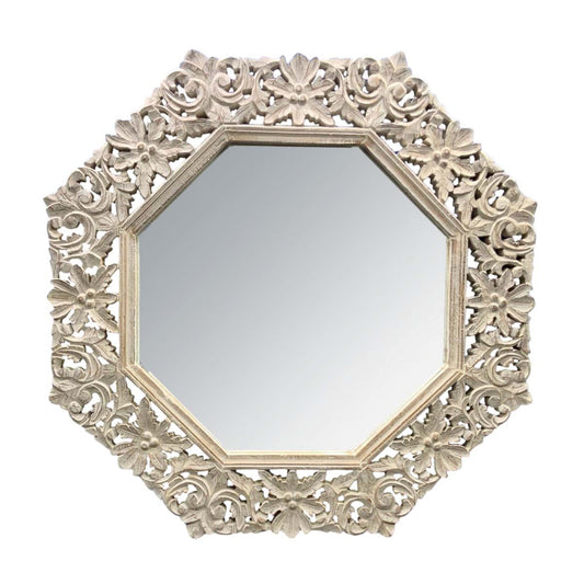 Seaside Floral Whitewashed Mirror