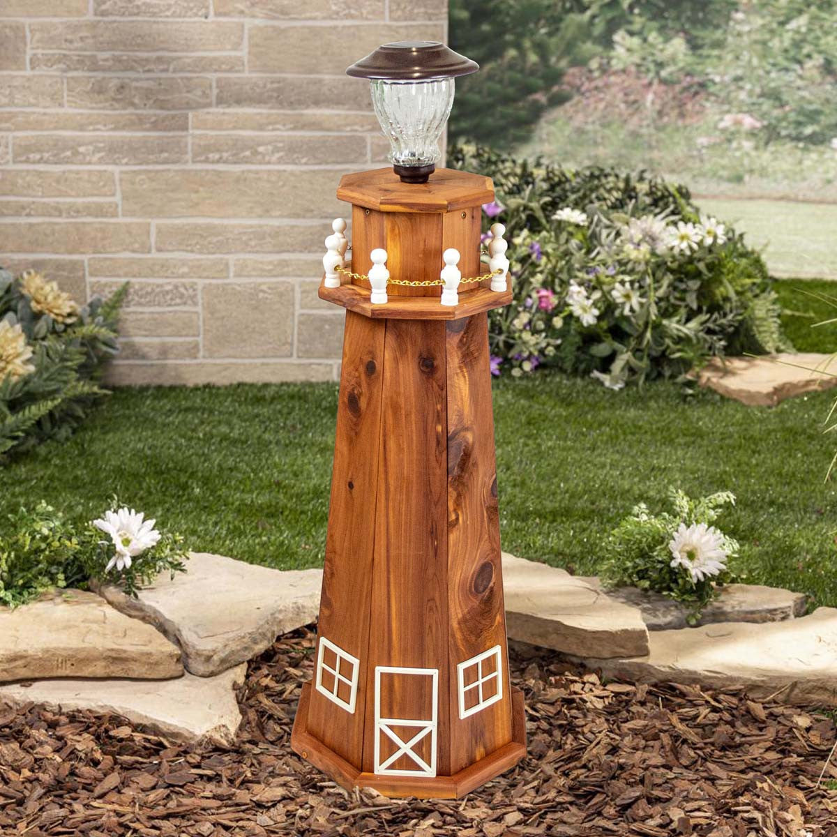 Seaside Beacon Solar Lighthouse - Small | Bella Coastal Decor