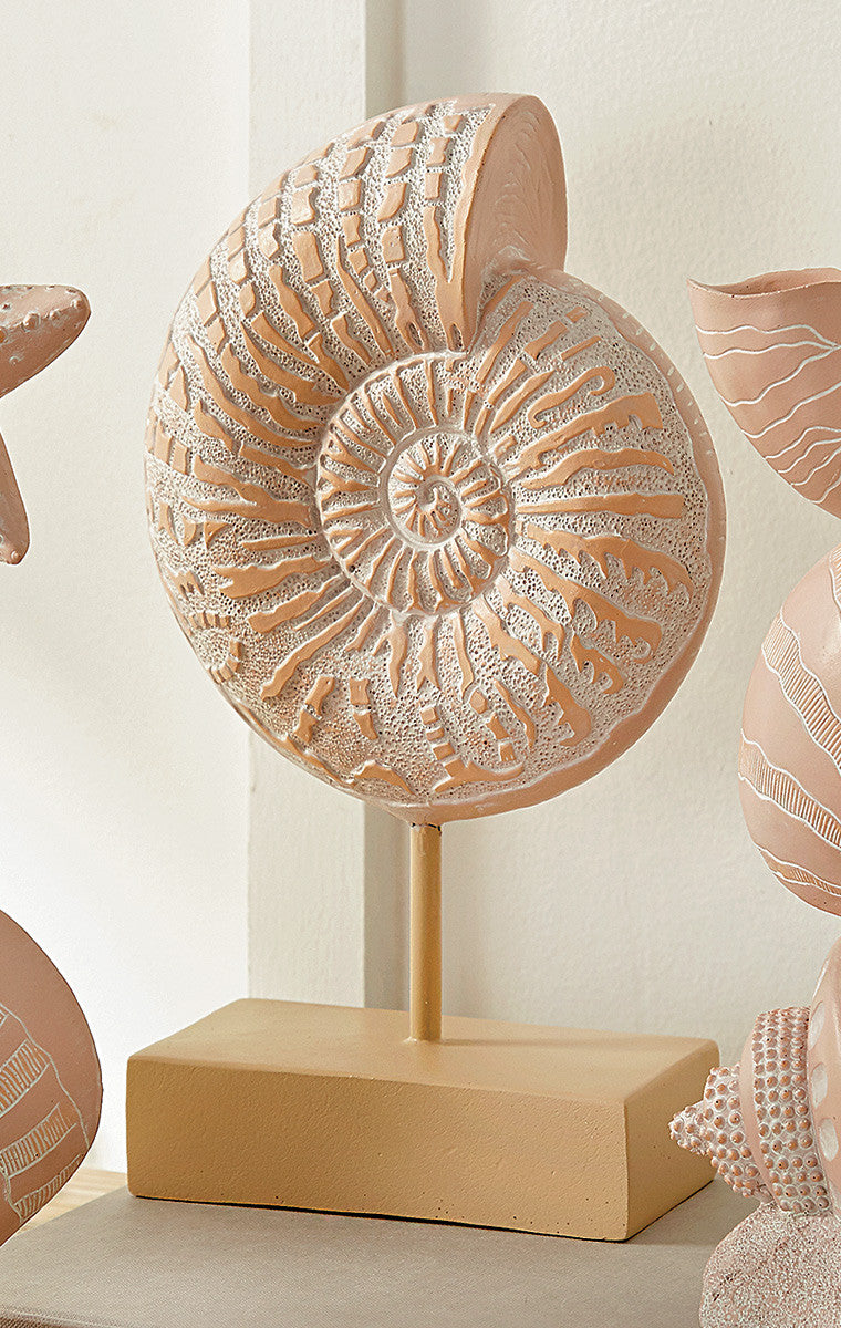 Nautilus Carved Shell Tabletop Sculpture - CLEARANCE