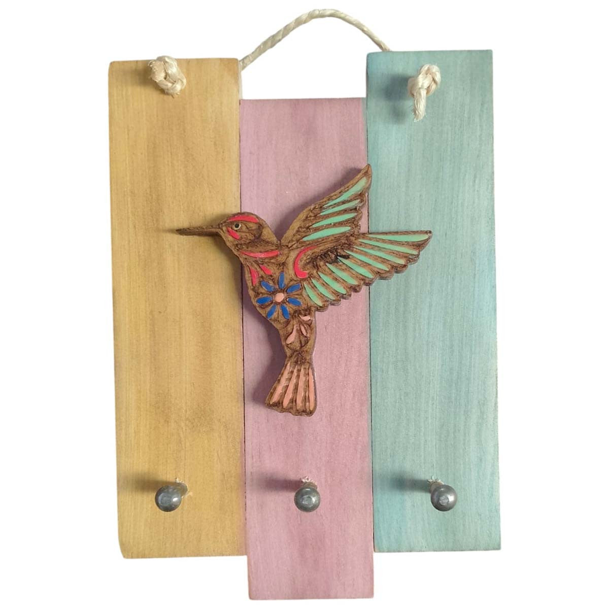 Seabreeze Hummingbird Key Hook Plaque