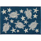 Navy Turtle Stars Rug - 2 x 3