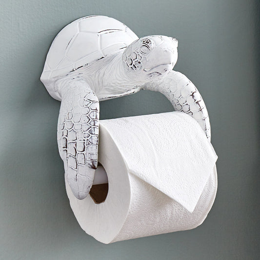 White Sea Turtle Toilet Paper Holder