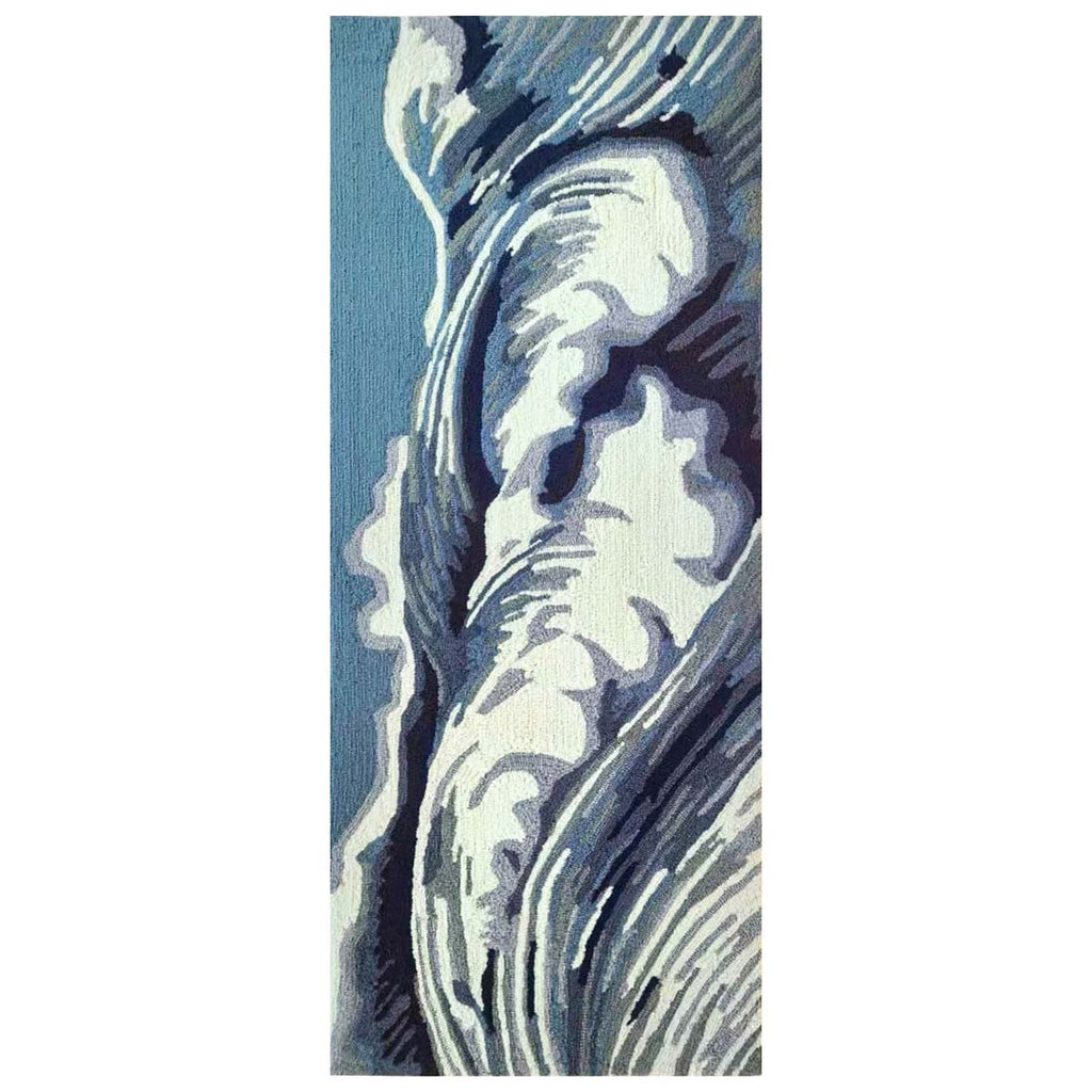 Coastline Curl Blue Indoor/Outdoor Rug - 2 x 5