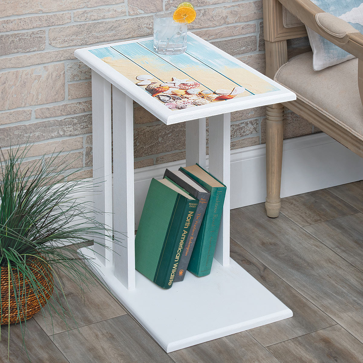 Surf & Sand Wood Side Table