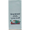 Floats Your Boat Embroidered Dishtowel - Set of 2