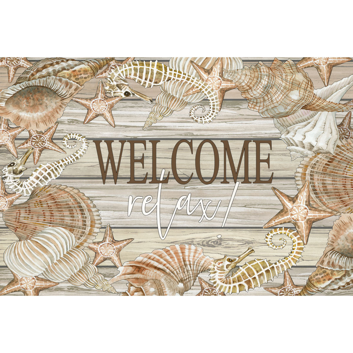 Seashell Welcome Outdoor Rug - 3 x 5