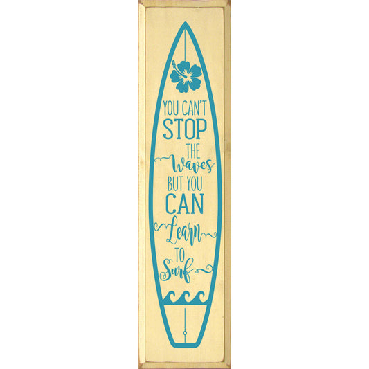 Learn to Surf Wood Sign