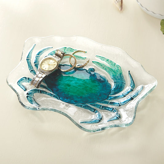 Blue Crab Glass Plate