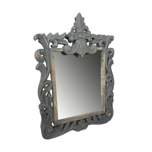 Tropical Impression Gray Washed Framed Mirror