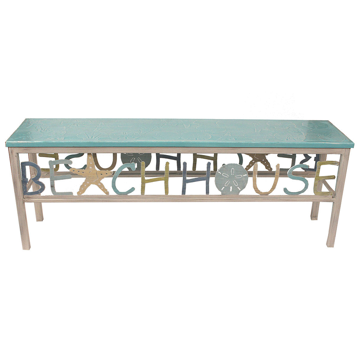 Pastel Beach House Bench