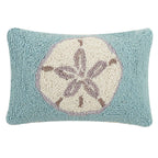 Sand Dollar Beach Hooked Pillow
