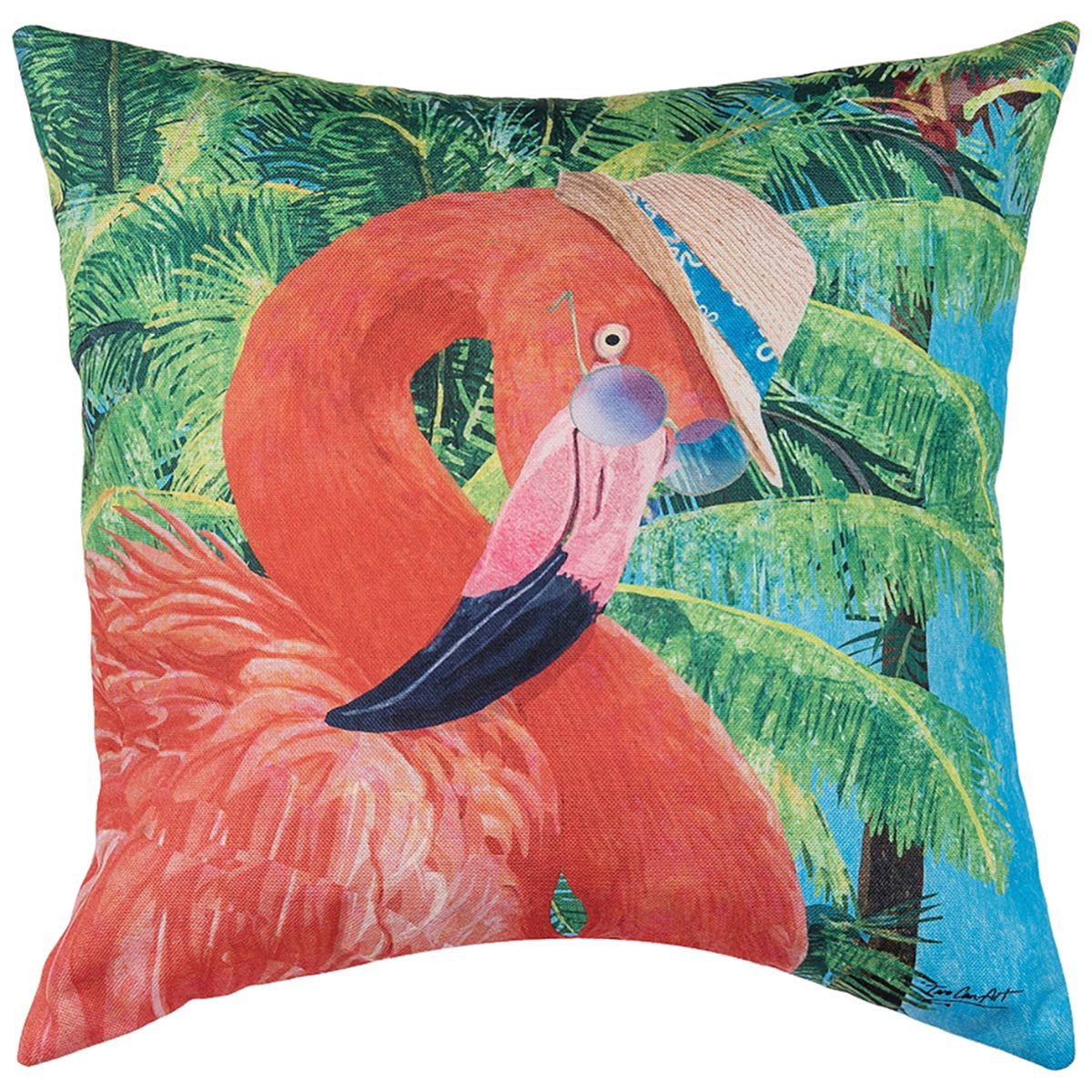 Island Time Flamingo Pillow - OUT OF STOCK UNTIL 10/27/2026