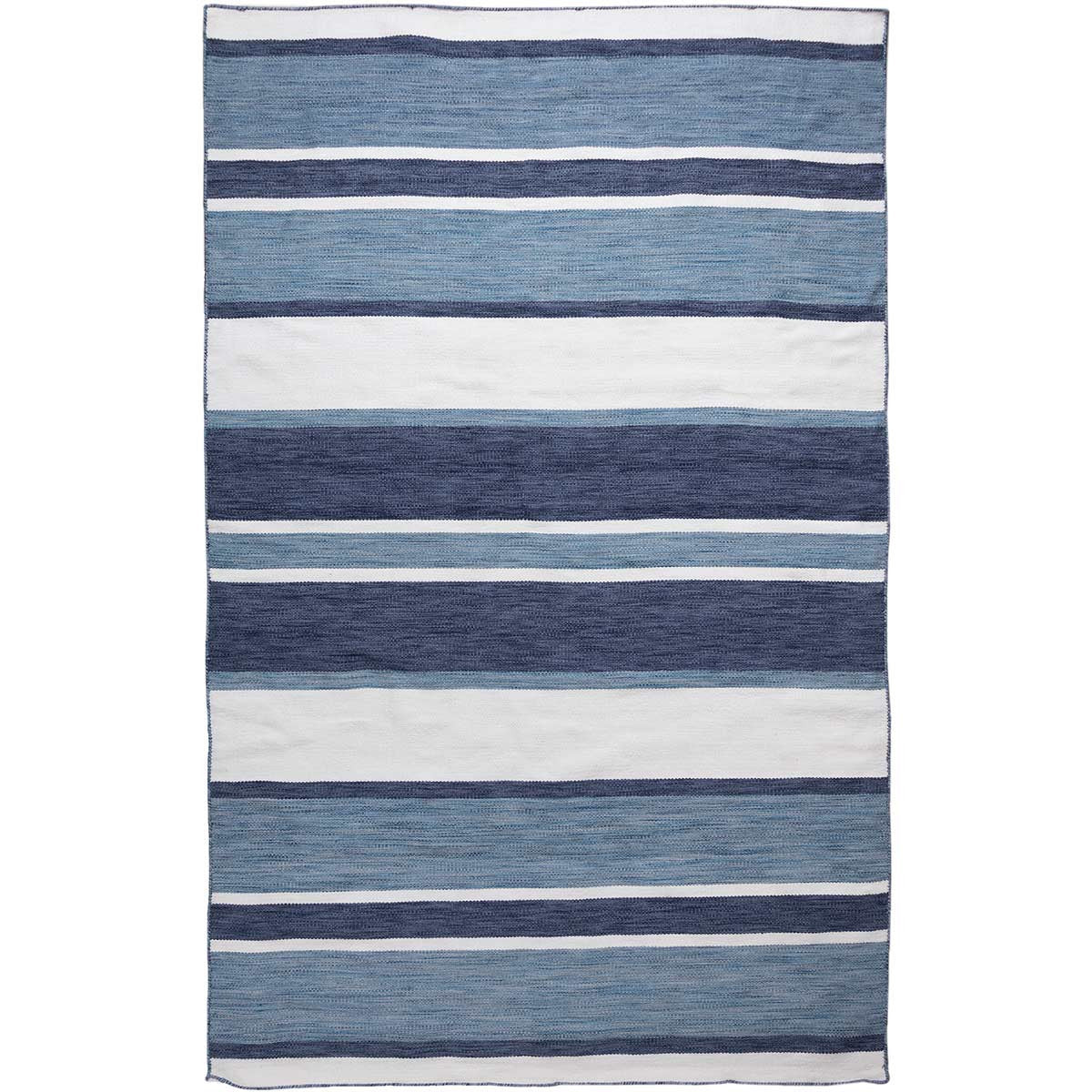 Carlsbad Navy Stripes Indoor/Outdoor Rug - 2 x 8