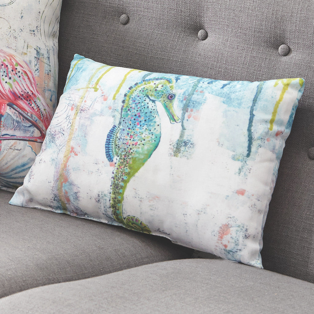 Aquatic Jewels Indoor/Outdoor Pillow - Seahorse