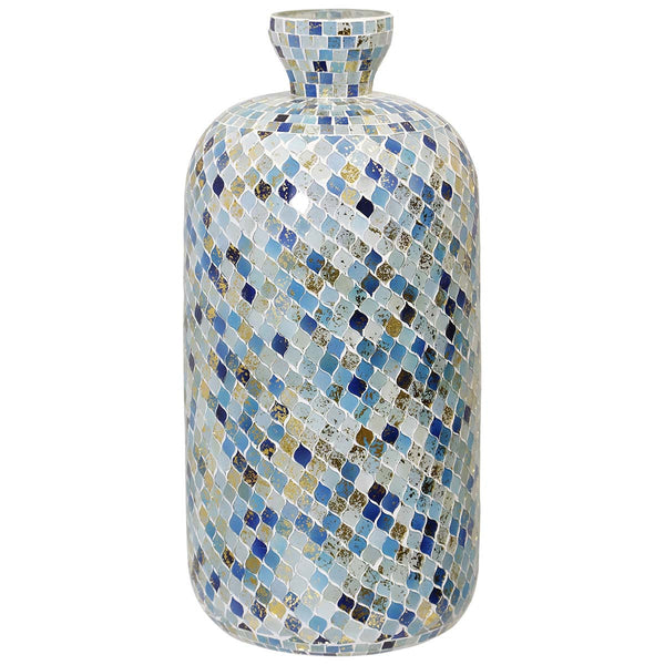 Mykonos Blue Mosaic Vase - 18 Inch