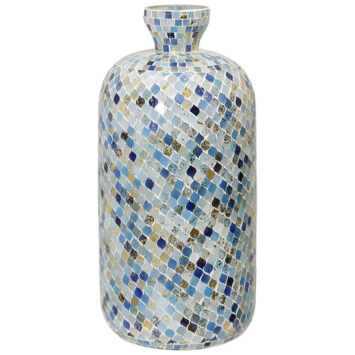 Mykonos Blue Mosaic Vase - 18 Inch
