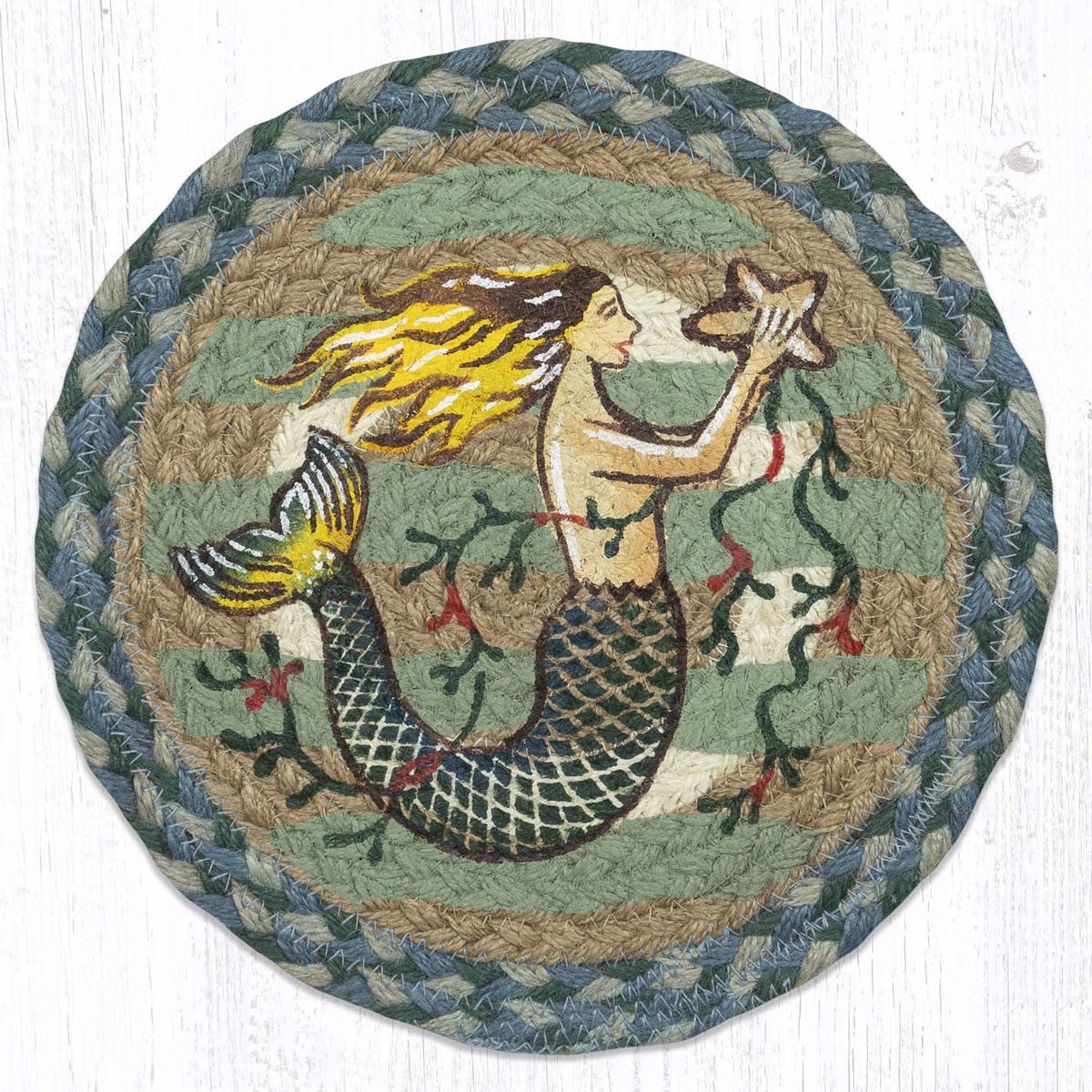 Single Mermaid Round Trivets - Set of 3