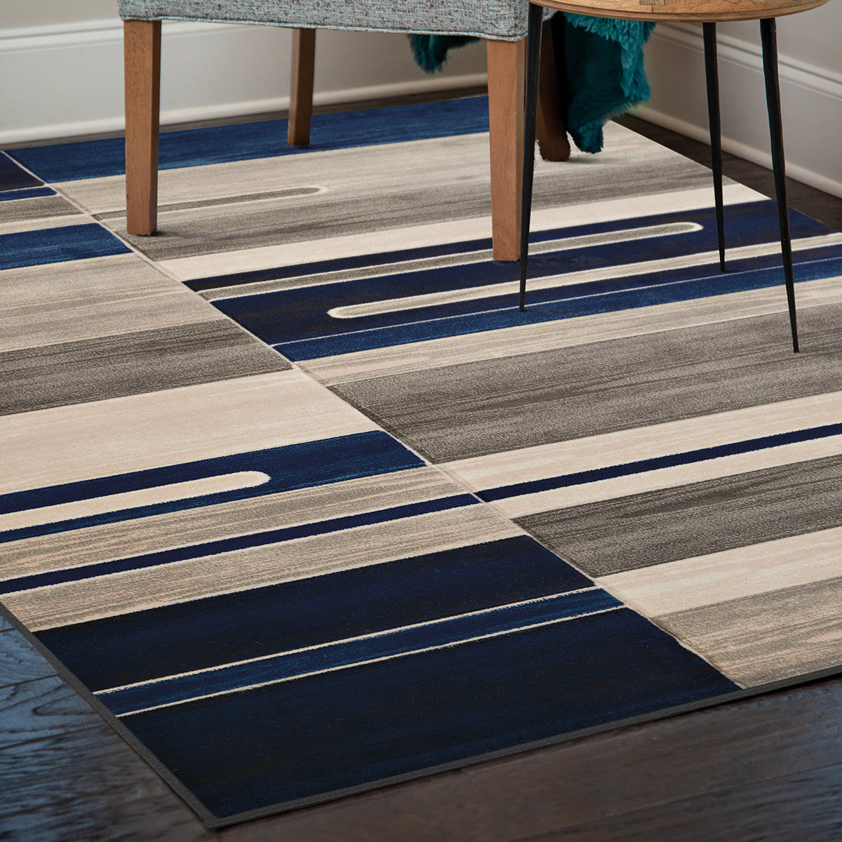 Abstract Boardwalk & Sea Rug - 8 x 11 - OUT OF STOCK UNTIL 06/11/2026