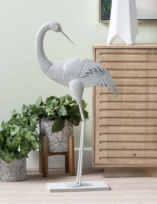 Majestic Crane Standing Sculpture