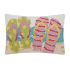 Beach Flip Flops Hooked Pillow
