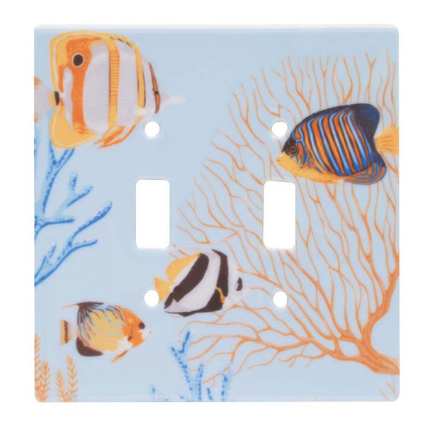 Coral Wave Double Switch Plate