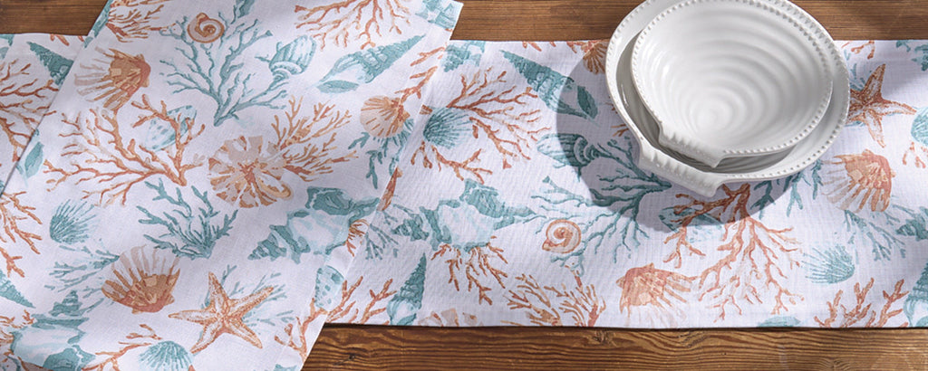 Seashell Garden Table Runner - 54 Inch