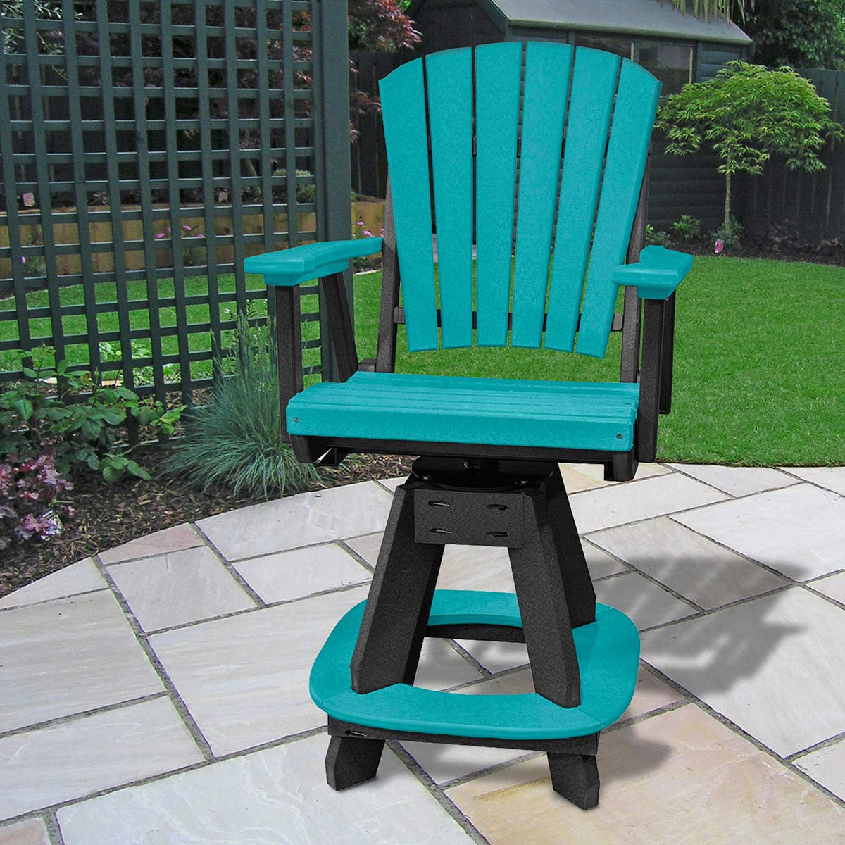 Beckett Swivel Counter Stool - Turquoise & Black