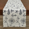 Nautical Navigator White Table Runner - 72 Inch