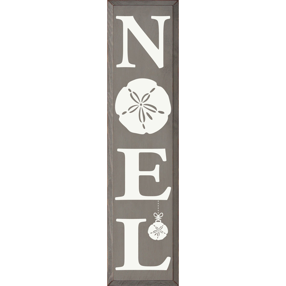 Gray Noel Vertical Wood Sign
