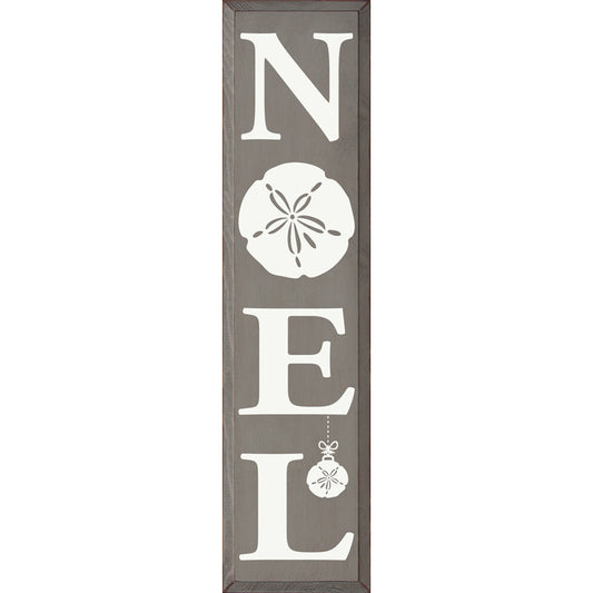 Gray Noel Vertical Wood Sign