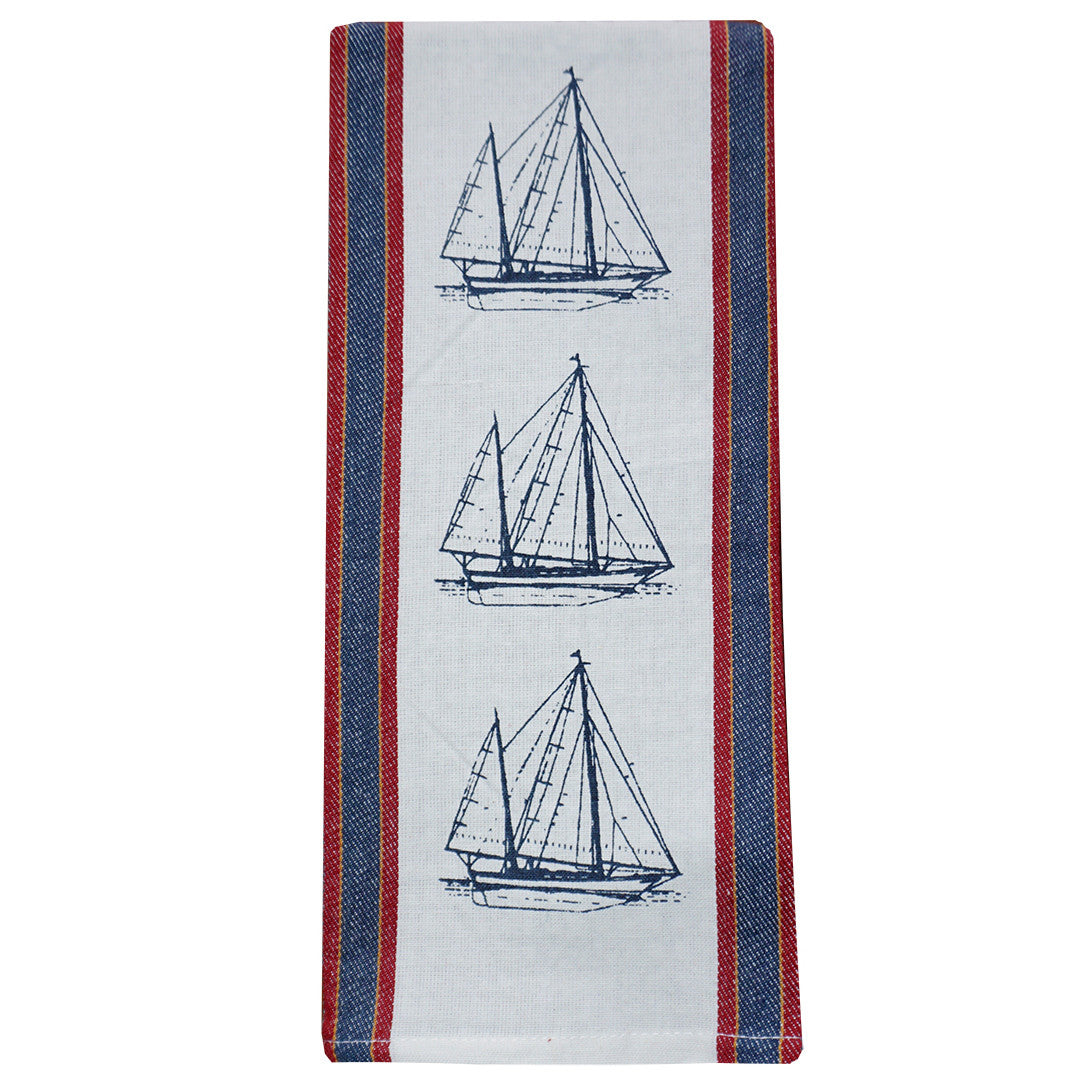 Floating Sailboats Kitchen Towel - Set of 4